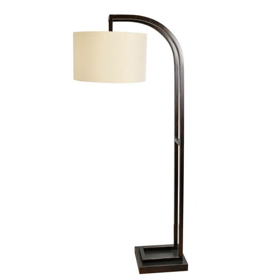 * Special Circa Floor Lamp 64 Ht. Metal Oil Rubbed Bronze Finish Natural Linen Shade Crestview Collection Cvaer1053 | Floor Lamps