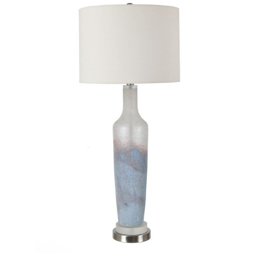 * Best Choice Hallett Bottle Table Lamp Blue Glass Crestview Collection Cvazbs074 | Table Lamps