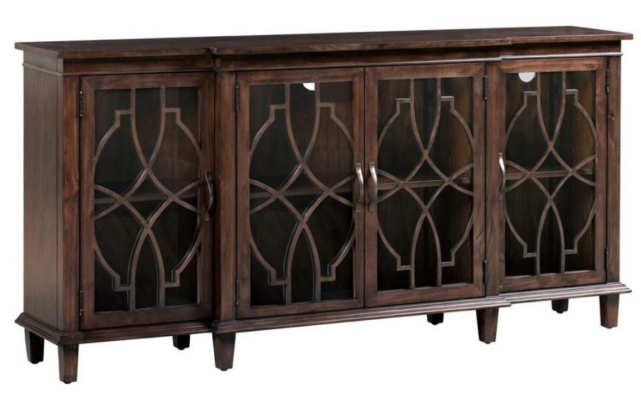 * Shoping Hawthorne Estate 4 Door Breakfront Sideboard Brown Wood Crestview Collection Cvfvr8002 | Sideboard & Buffets