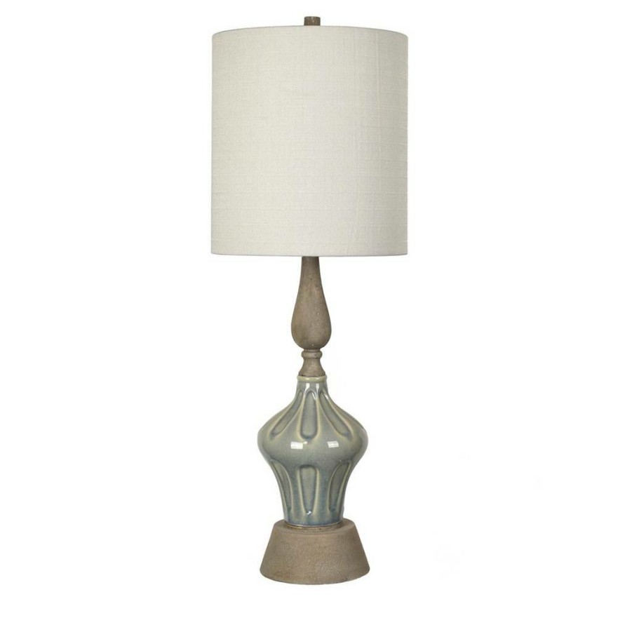 * Cheaper Blue Marbella Table Lamp Ceramic With Drum Shade 33.5H Crestview Collection Cvap2376 | Table Lamps