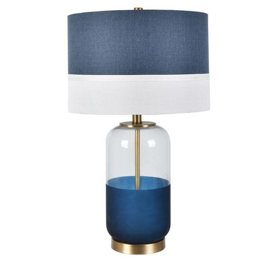 * Large Choice The Nautica Table Lamp Blue Glass Crestview Collection Cvazbs069 | Table Lamps