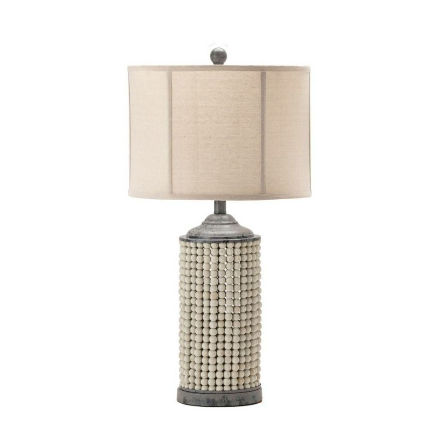 * Quality Guarantee Evolution By Crestview Collection Astrid 28.5 Beaded Metal Table Lamp In Gray Crestview Collection Evly1957 | Table Lamps