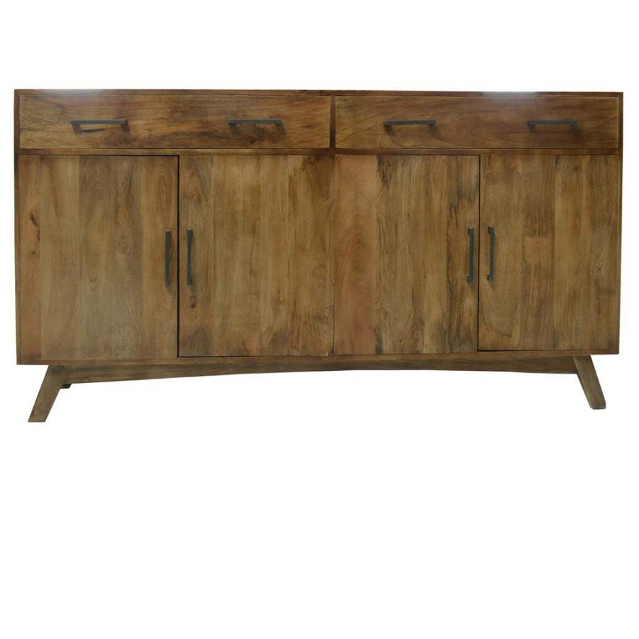 * Excellent Quality Crestview Collection 4-Door Wood Sideboard In A Natural Finish Crestview Collection Cvfnr656 | Sideboard & Buffets