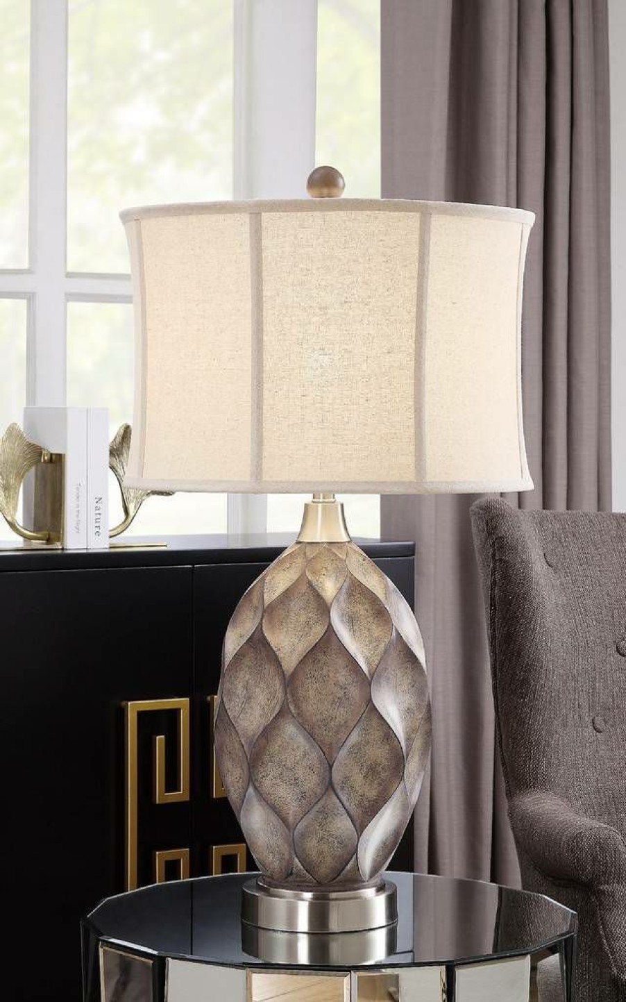 * New Kimball Table Lamp Brown Resin Crestview Collection Cvavp1038 | Table Lamps