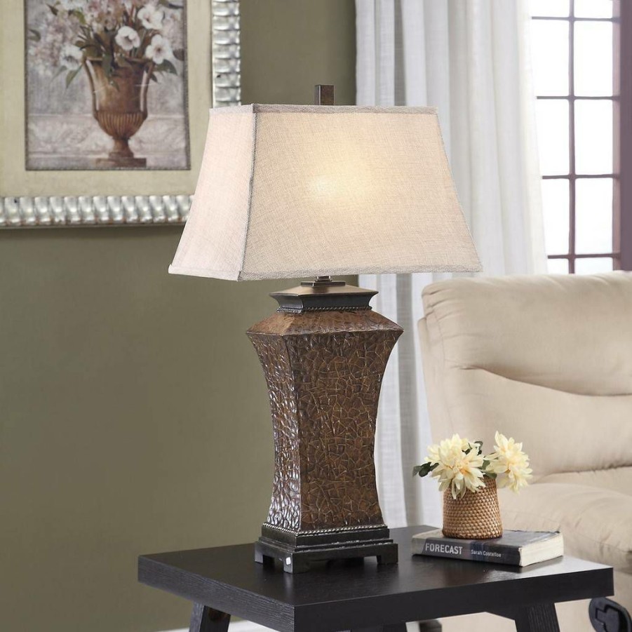 * Online Crestview Collection Banbury Crackle 30.75 H Resin Table Lamp In Brown Crestview Collection Avp1059Ucosng | Table Lamps