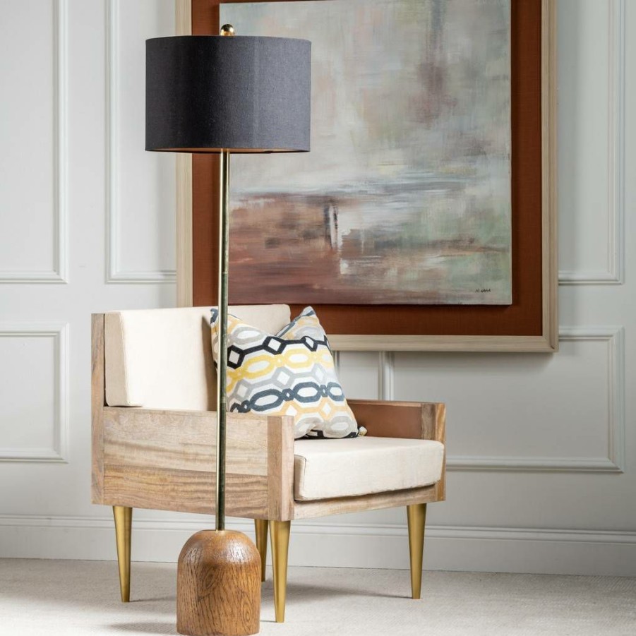 * Shoping Crestview Collection Andrea 61.5 H Metal & Resin Floor Lamp In Gold Crestview Collection Evavp1613 | Floor Lamps