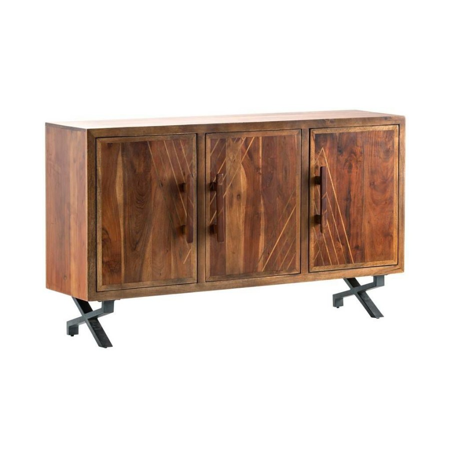 * Excellent Quality 34 3 Door Sideboard Brown Wood Crestview Collection Cvfnr818 | Sideboard & Buffets