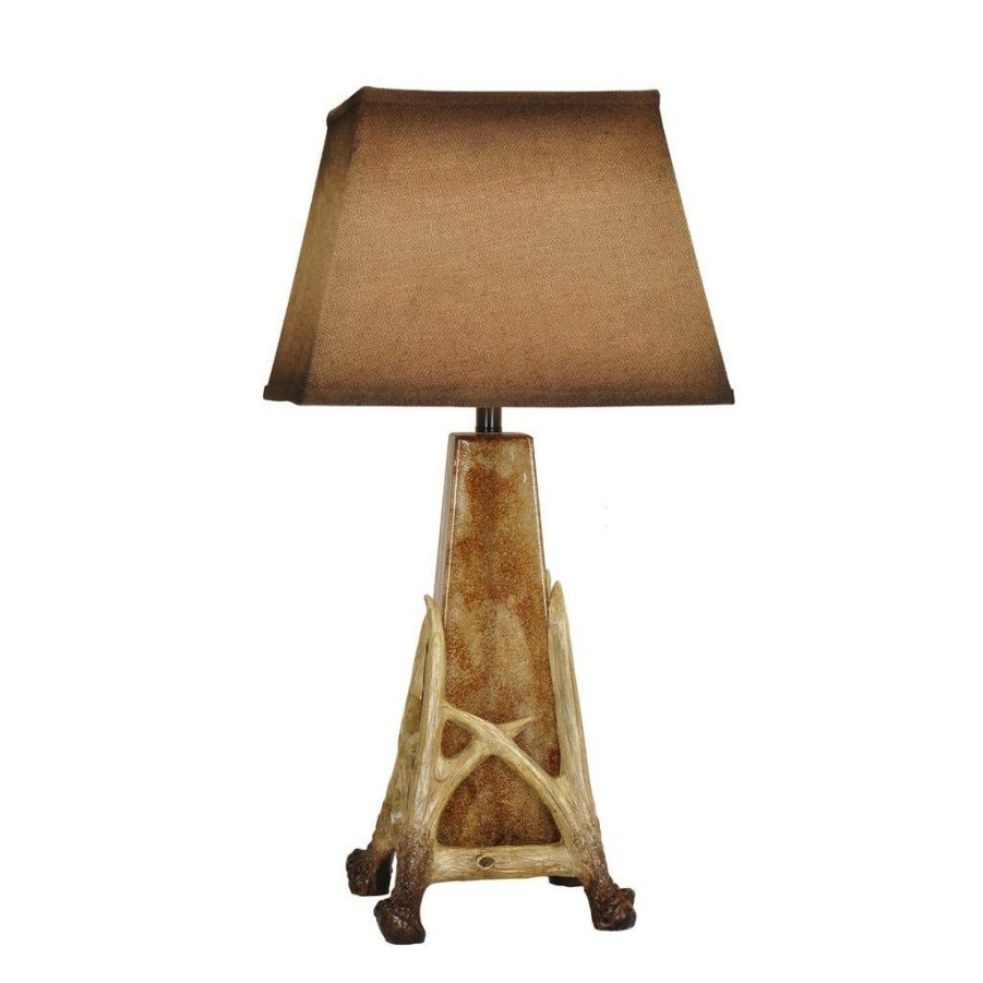 * Large Choice Antler Cage Table Lamp Brown Glass Crestview Collection Cvabs1050 | Table Lamps