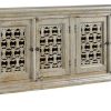 * Excellent Quality Bengal Manor Mango Wood Aged Ash 4 Door Carved Sideboard Brown Wood Crestview Collection Cvfnr358 | Sideboard & Buffets