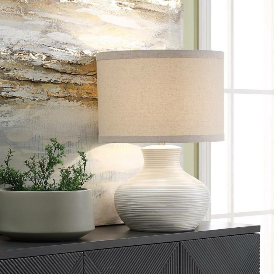 * Large Choice Nala Table Lamp Ceramic White Crestview Collection Cvazp026 | Table Lamps