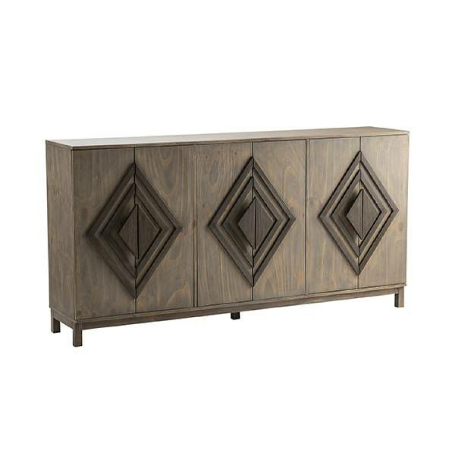 * Shoping Aspen Brown Wood 6 Door Diamond Sideboard Crestview Collection Cvfvr8230 | Sideboard & Buffets