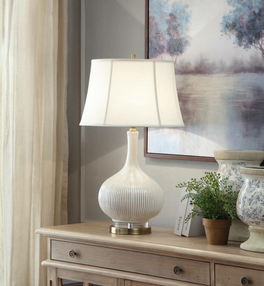 * Flash Sale Sawyer Table Lamp Ceramic White Crestview Collection Cvazp028B | Table Lamps