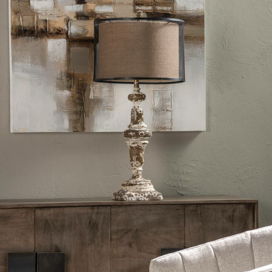 * Best Price Vento Table Lamp White Resin Crestview Collection Cvavp1375 | Table Lamps