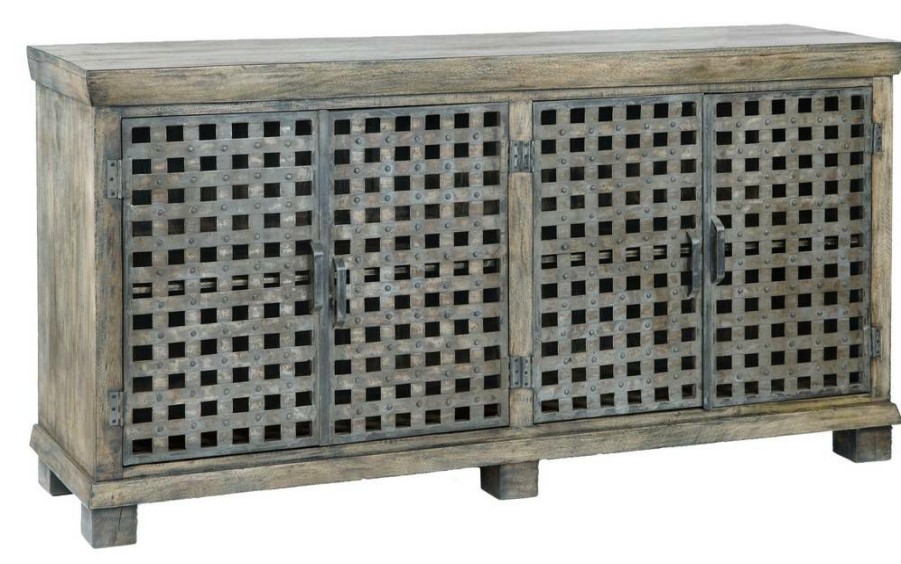 * Best Choice Bengal Manor Metal Lattice Work And Mango Brown Wood Sideboard Crestview Collection Cvfnr317 | Sideboard & Buffets