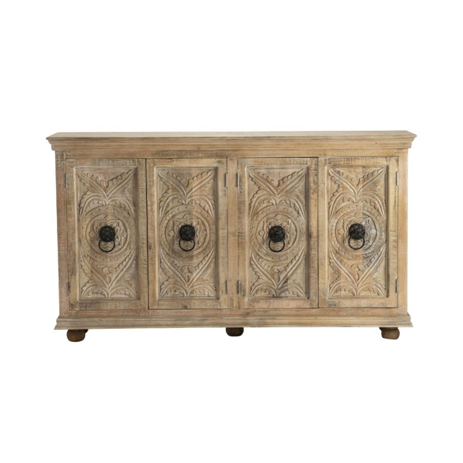 * Offering Discounts 39 4 Door Sideboard Black Wood Crestview Collection Cvfnr824 | Sideboard & Buffets