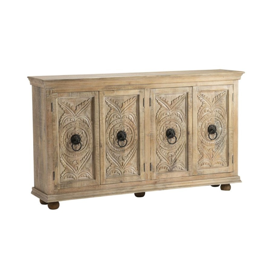 * Offering Discounts 39 4 Door Sideboard Black Wood Crestview Collection Cvfnr824 | Sideboard & Buffets