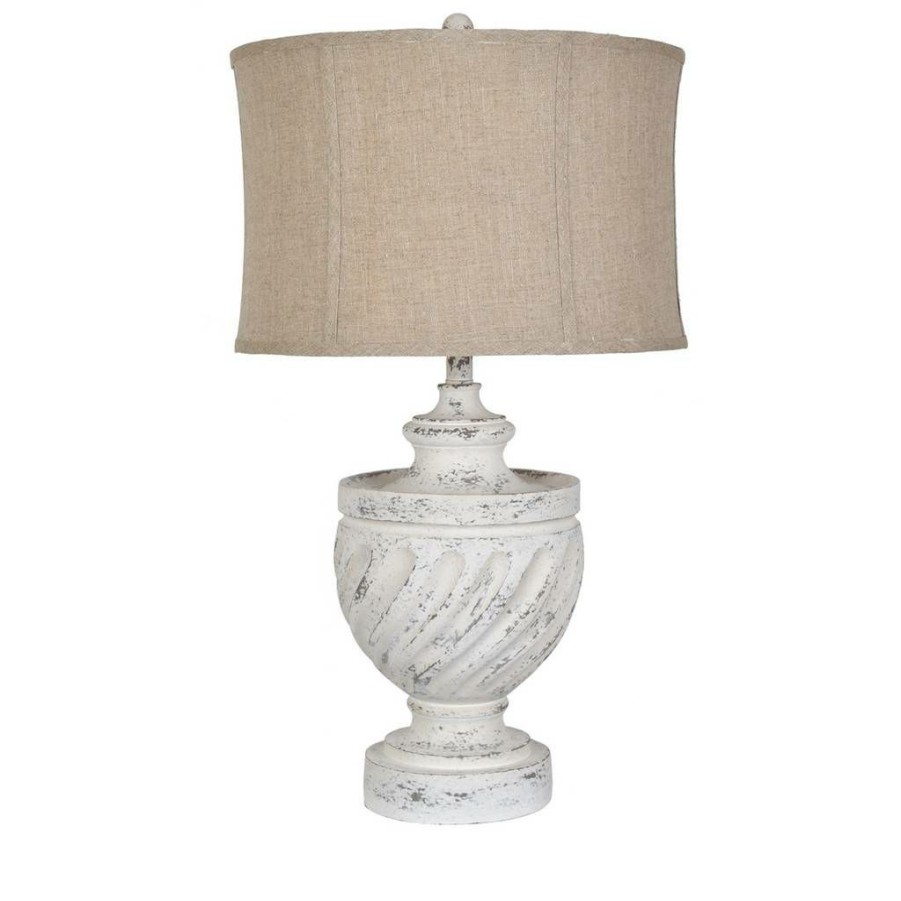 * Clearance Swirled Table Lamp White Resin Crestview Collection Cvavp1126 | Table Lamps