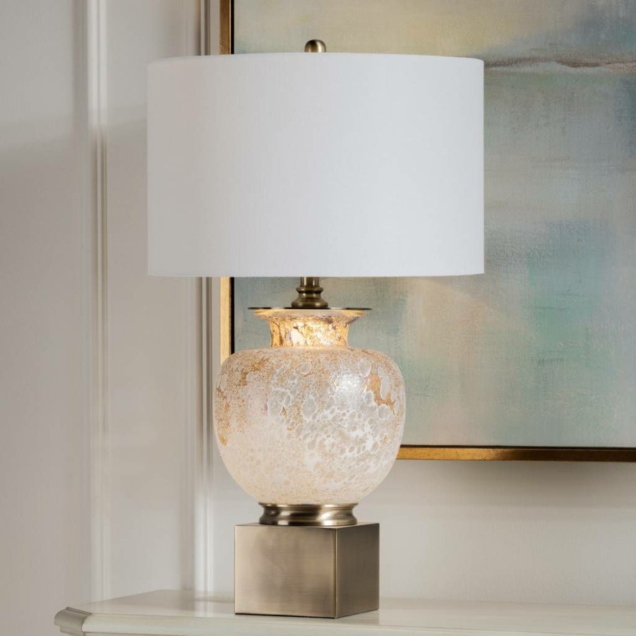 * Shoping Selborne Table Lamp 31 Ht. Glass & Metal Gold Opal Glass & Brass Finish Crestview Collection Cvabs1372 | Table Lamps