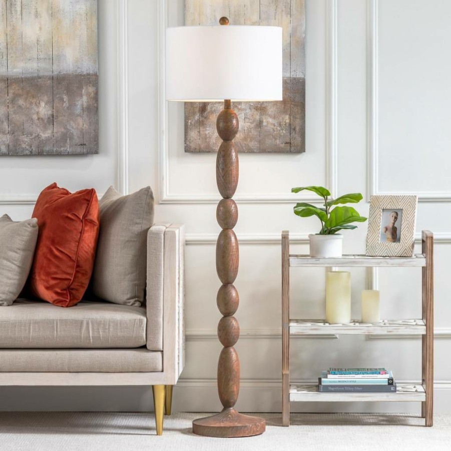 * New Evolution By Crestview Collection Madeline Resin Wood Floor Lamp In Brown Crestview Collection Evavp1622 | Floor Lamps