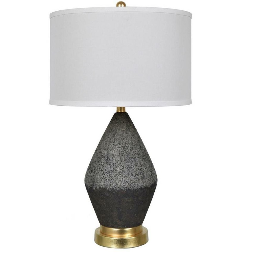 * Large Choice Tange Table Lamp 28 Ht. Ceramic & Metal Black Stone & Soft Brass Finish Crestview Collection Cvap2270 | Table Lamps