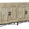 * Best Price Crestview Collection Wood Distressed Sideboard In White Water Wash Crestview Collection Cvfnr704 | Sideboard & Buffets