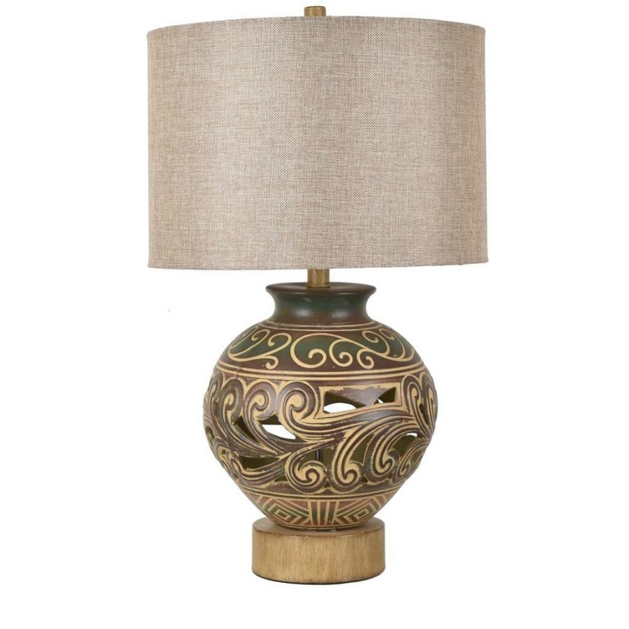 * Large Choice The Ceramic Table Lamp Gray Ceramic Crestview Collection Cvazp048 | Table Lamps