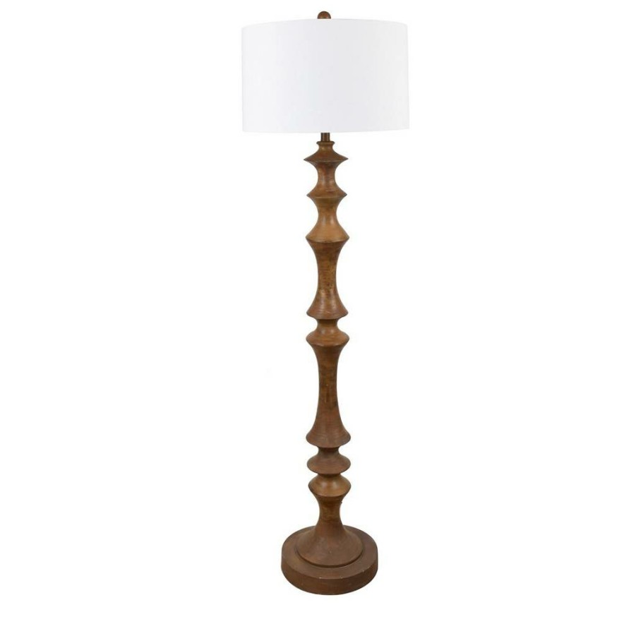 * Clearance Evolution By Crestview Collection Caleb Resin Wood Floor Lamp In Brown Crestview Collection Evavp1624 | Floor Lamps