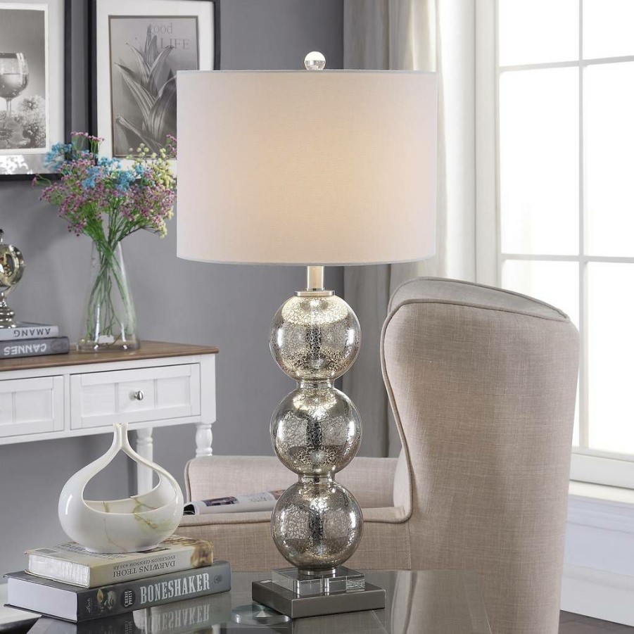 * Special Crestville Collection Lonsdale 28.5 H Glass And Nickel Table Lamp In Clear Crestview Collection Abs1519Mesng | Table Lamps