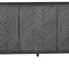 * Best Price Crestview Collection 3-Door Wood Chevron Pattern Sideboard In Grey Crestview Collection Cvfvr8132 | Sideboard & Buffets