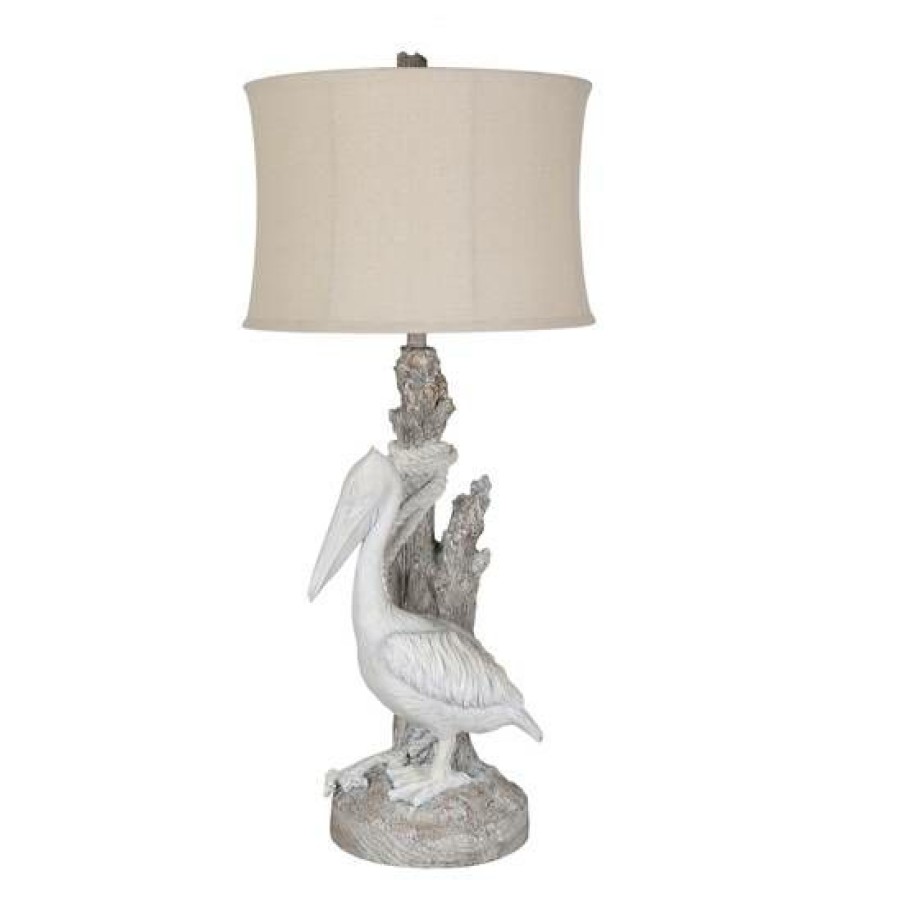 * New Arrivals Pelican Table Lamp White Resin Crestview Collection Cvavp1025 | Table Lamps