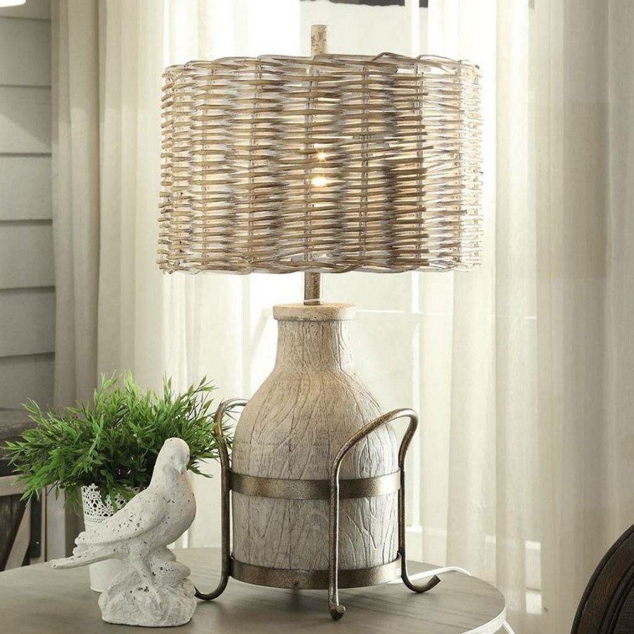 * Offering Discounts Dary Farm Table Lamp White Resin Crestview Collection Cvavp951 | Table Lamps